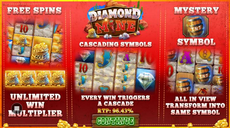Diamond Mine Slot Features