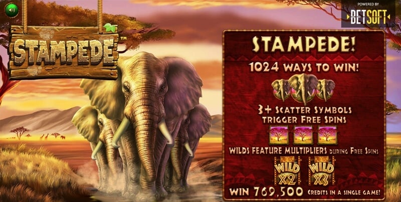 Stampede is a New African Savanah Themed Slot from Betsoft