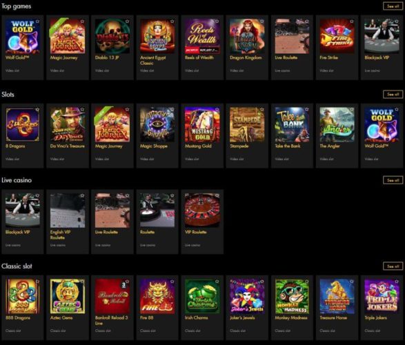 Black Diamond Casino Games