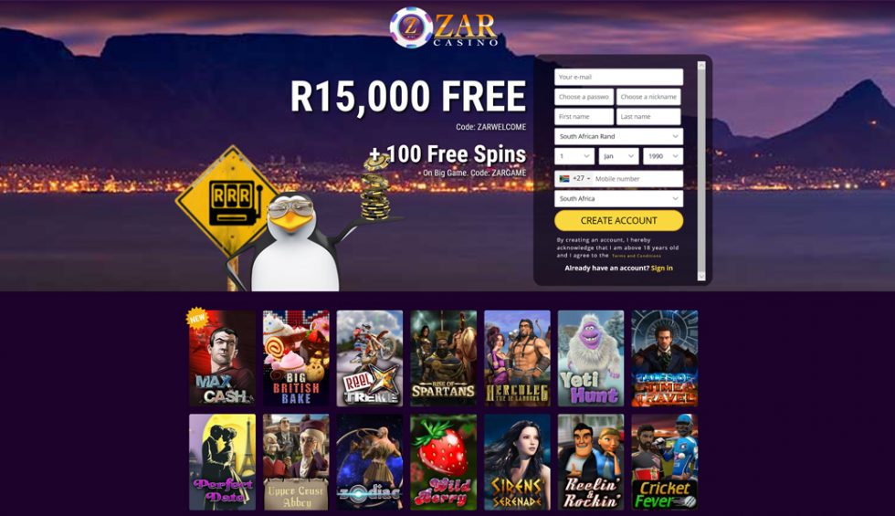 zar casino free spins 2021
