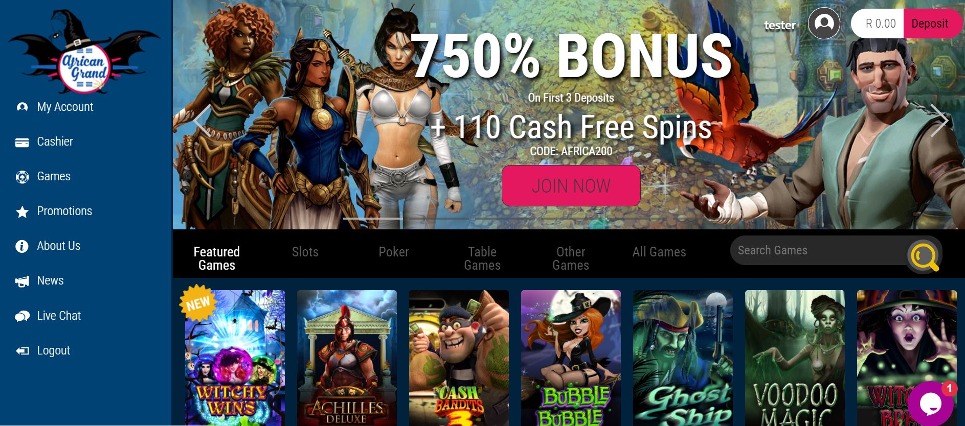 African Grand Casino 50 Free Spins