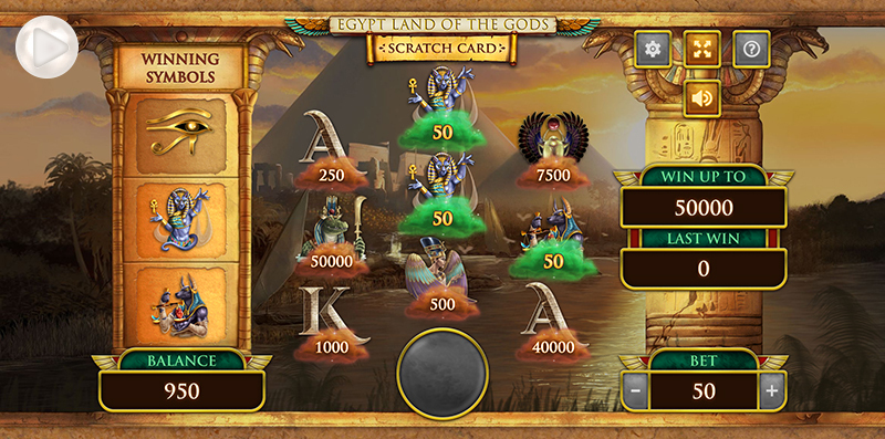 Egypt Land Of The Gods Scratch Card – Online Slot By PlayPearls