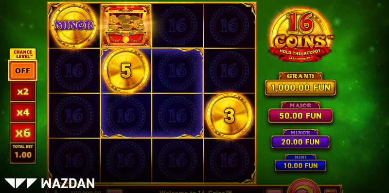 16 Coins Hold The Jackpot Cash Infinity – Online Slot By Wazdan