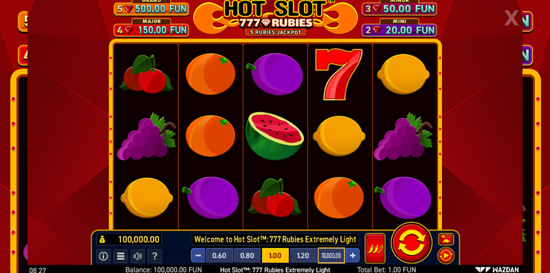 Hot Slot 777 Rubies Extremely Light – Online Slot By Wazdan